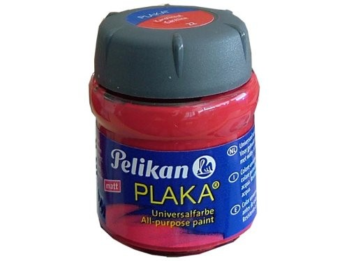 Pelikan 101055 - Bastelfarbe Plaka, Glas Ton 22, 50 ml, Karminrot