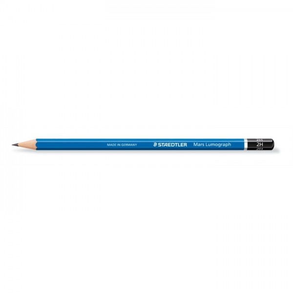 STAEDTLER® Bleistift Mars® Lumograph® 100, sechseckig, 2H, Schaftfarbe: blau (12 Stück)