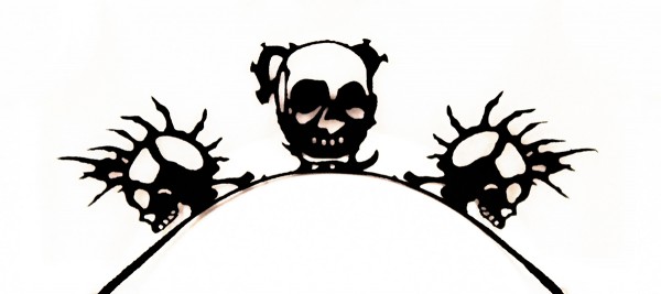 Papier-Wimpern Skull - schwarz