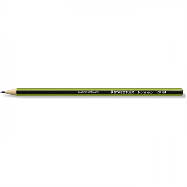 STAEDTLER® Bleistift, Noris eco, 2B, Schaftfarbe: schwarz/grün (6 Stück)