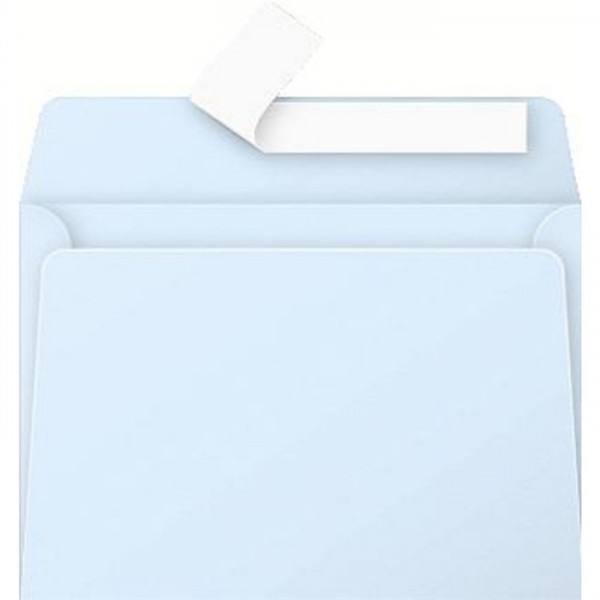 STAPLES® Briefumschlag, bedruckbar, ohne Fenster, haftklebend, C6, blau (20 Stück)