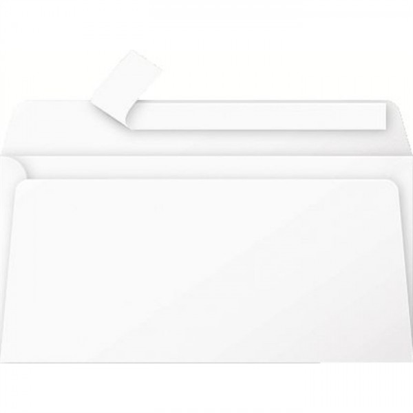 STAPLES® Briefumschlag, bedruckbar, ohne Fenster, haftklebend, DL, weiß (20 Stück)