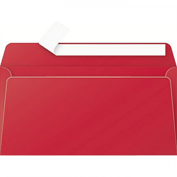 STAPLES® Briefumschlag, bedruckbar, ohne Fenster, haftklebend, DL, kirschrot (20 Stück)
