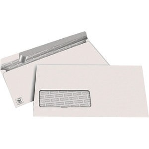STAPLES® Briefumschlag, mit Fenster, haftklebend, DL, 220 x 110 mm, 80 g/m², holzfrei, weiß (20 Stüc