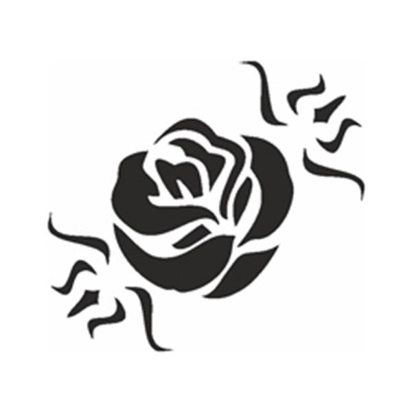 Selbstklebe Schablone - Rosenblüte
