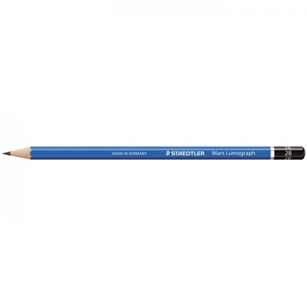 STAEDTLER® Bleistift Mars® Lumograph® 100, sechseckig, 2B, Schaftfarbe: blau (12 Stück)