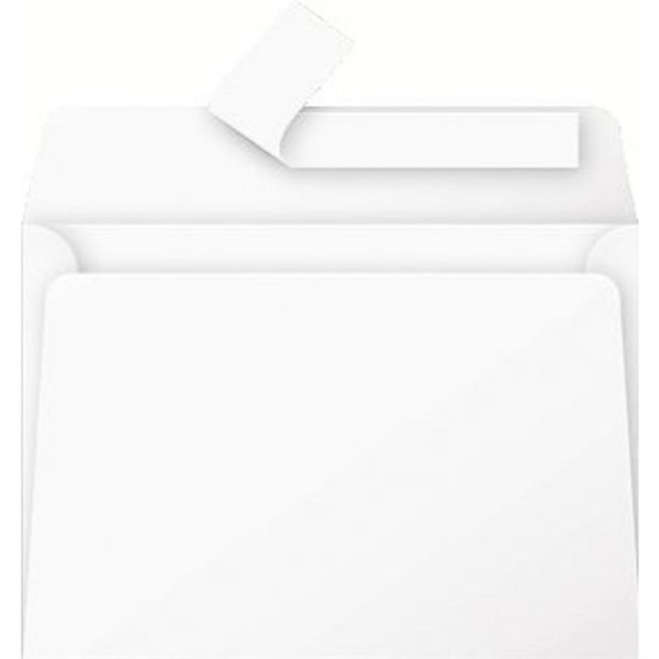 STAPLES® Briefumschlag, bedruckbar, ohne Fenster, haftklebend, C6, weiß (20 Stück)