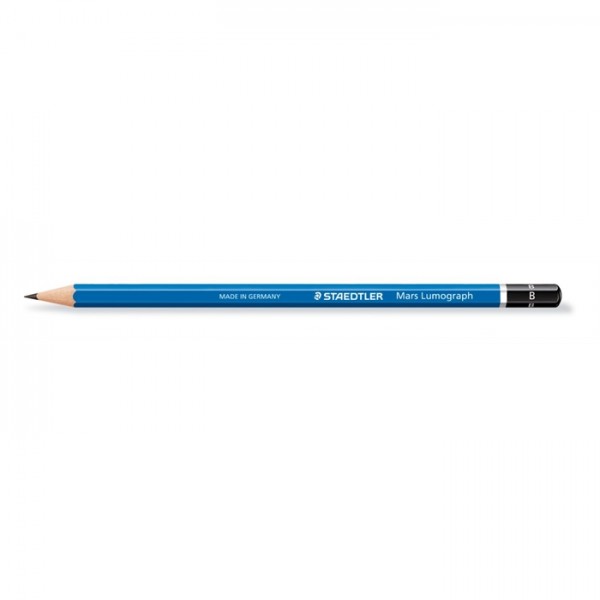 STAEDTLER® Bleistift Mars® Lumograph® 100, sechseckig, B, Schaftfarbe: blau (12 Stück)